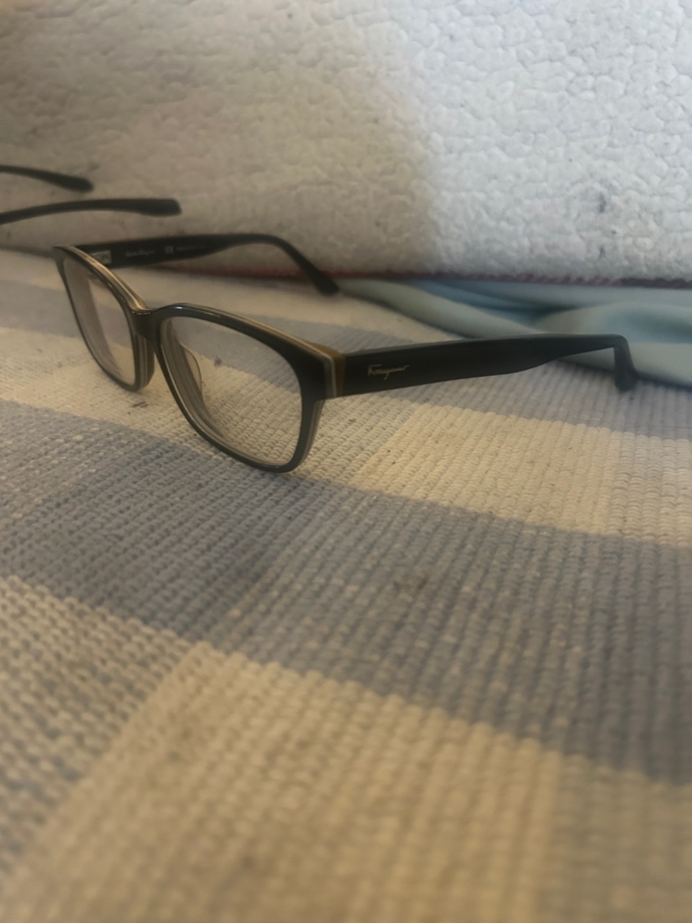 Salvatore Ferragamo Men's Rectangular Eyeglasses in Brown and Black